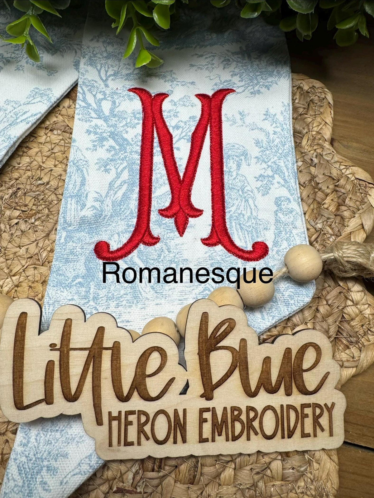 Embroidered Patriotic Dog Wreath Sash, Goldendoodle with Flag, Monogram Door Decor