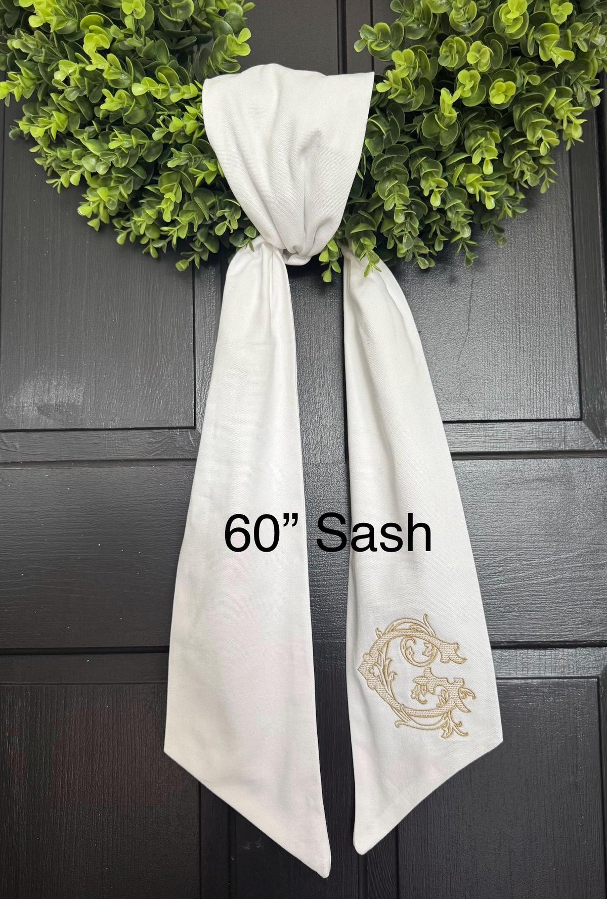 Wedding Monogram Wreath Sash