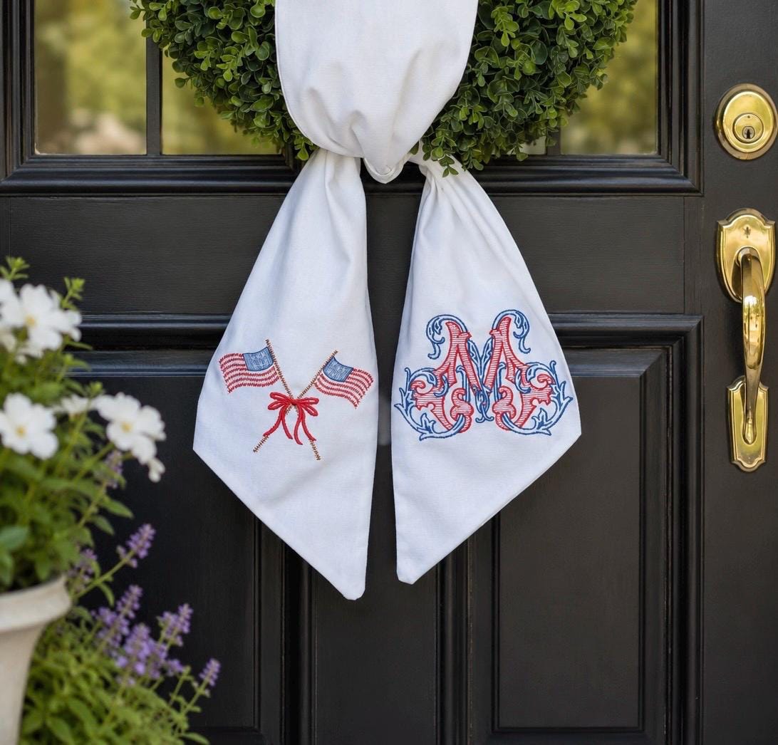 Vintage Vine Patriotic Wreath Sash