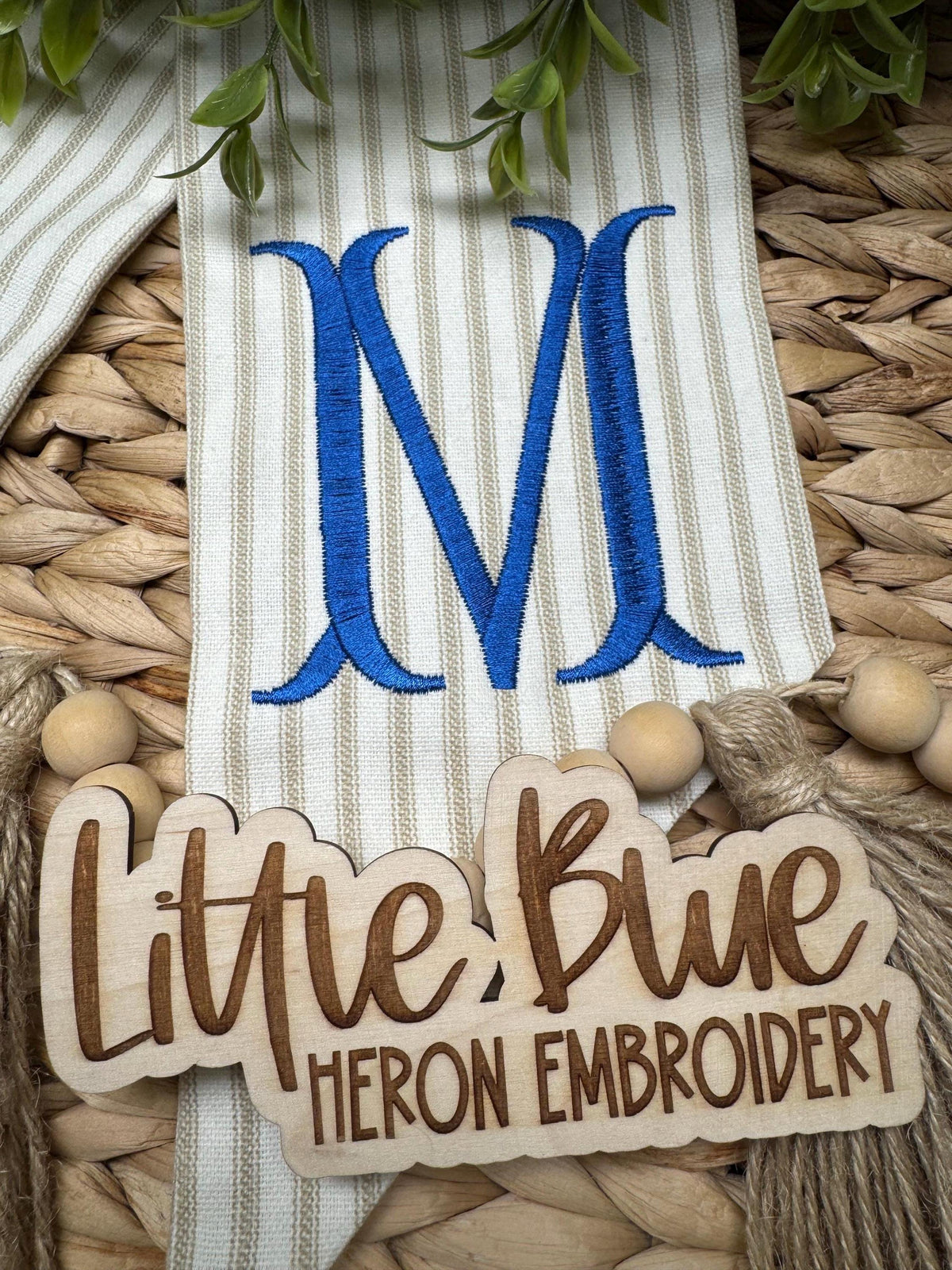 Monogrammed Crab Wreath Sash