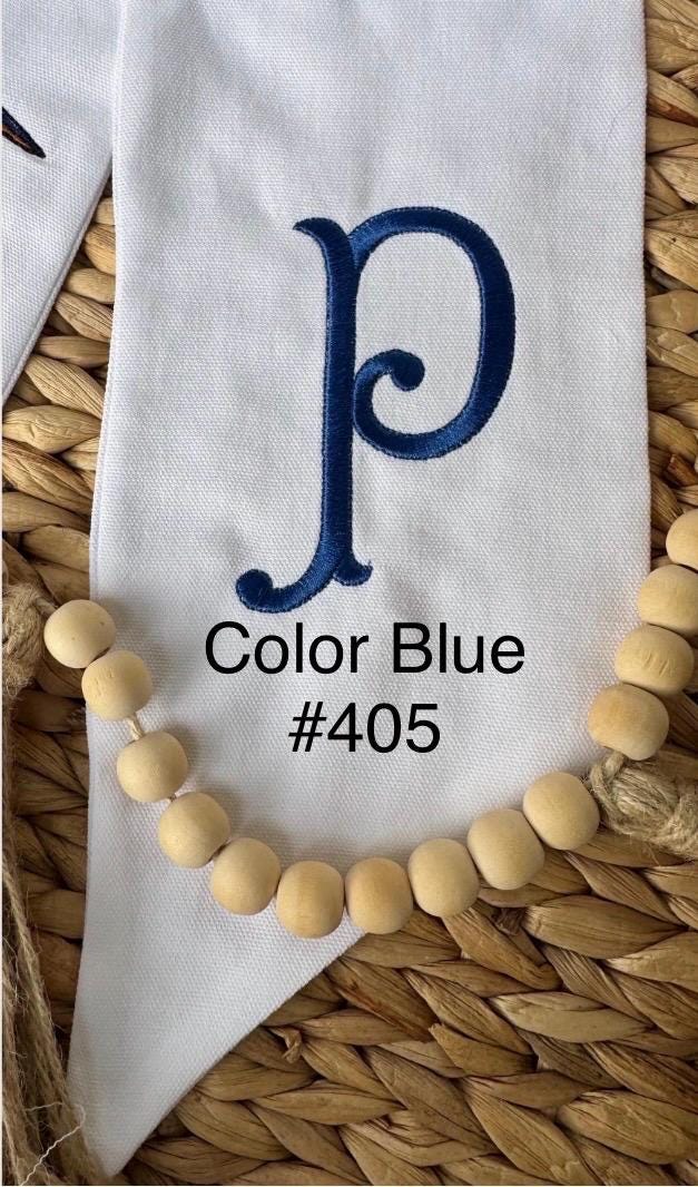 Blue Heron Monogram Wreath Sash