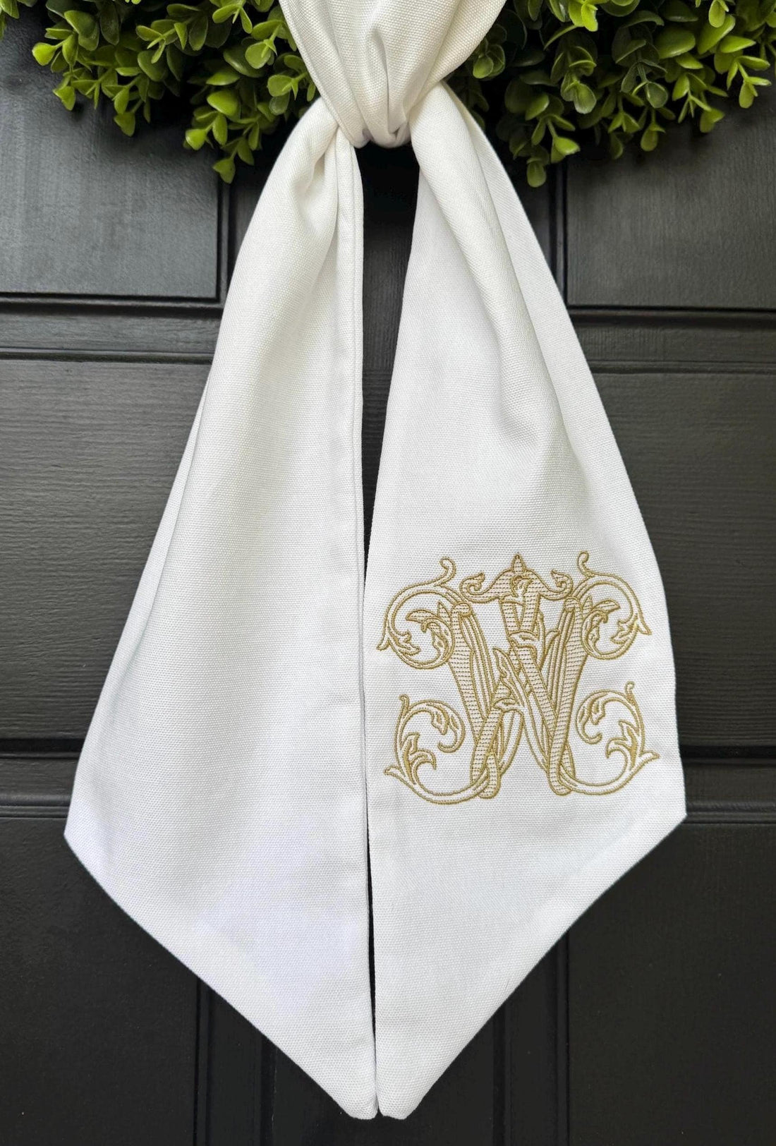 Wedding Monogram Wreath Sash