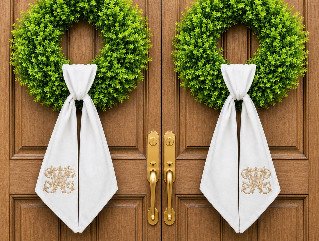 Double Door Wedding Wreath Sashes