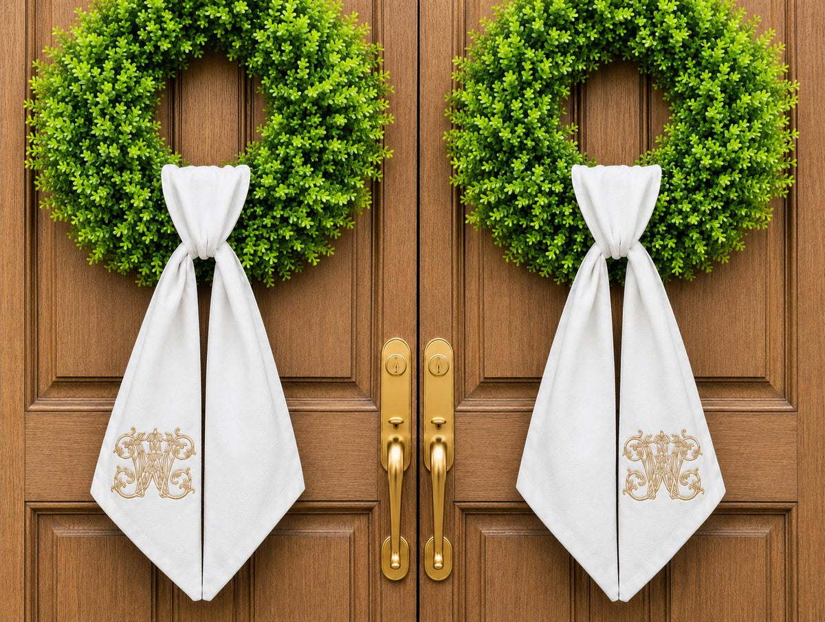 Double Door Wedding Wreath Sashes