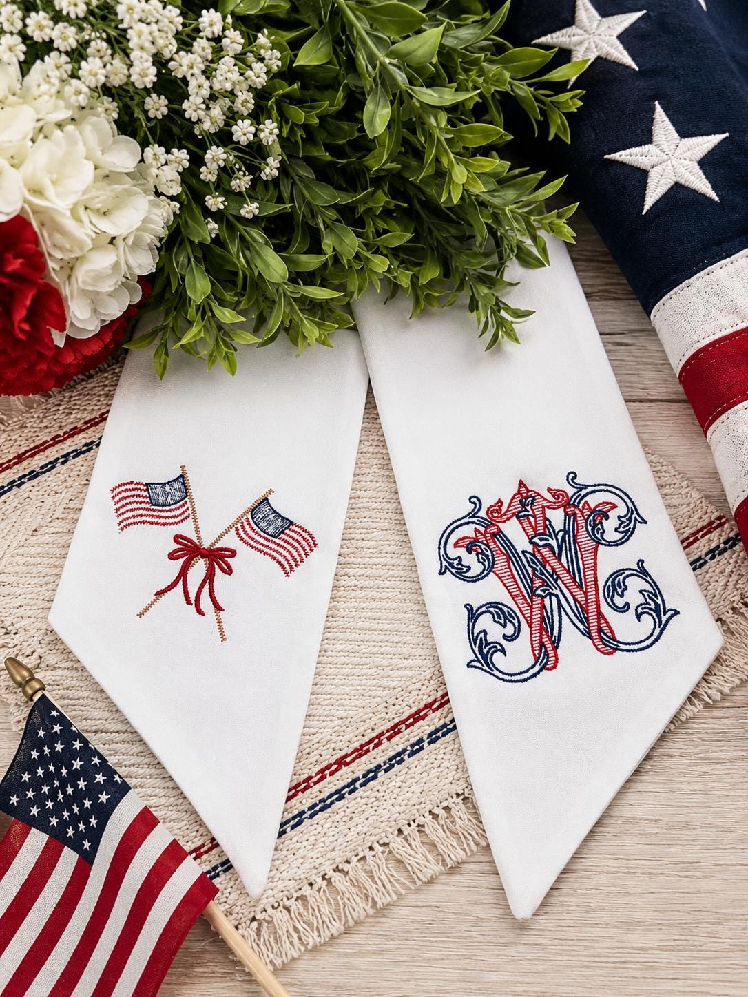 Vintage Vine Patriotic Wreath Sash