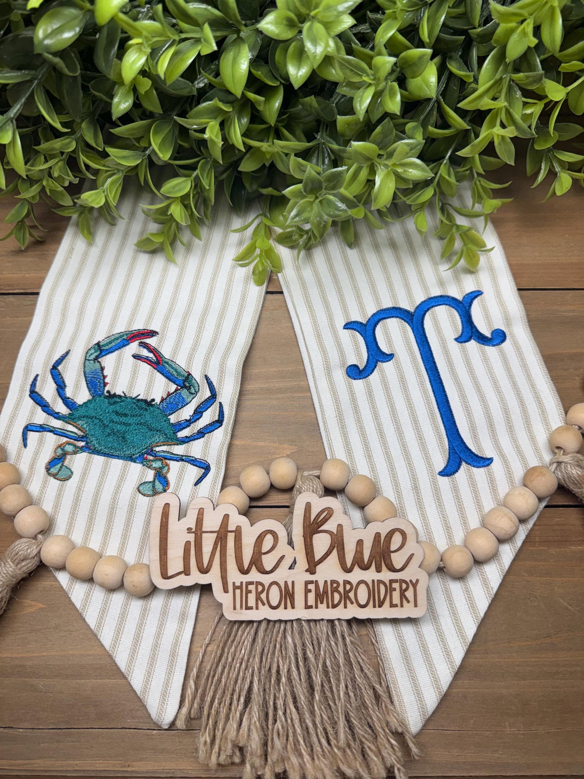 Heron and Crab Wreath Sashes