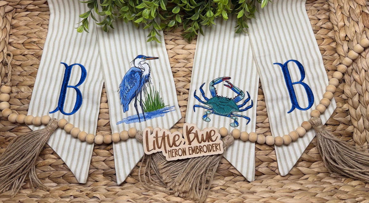 Heron and Crab Wreath Sashes