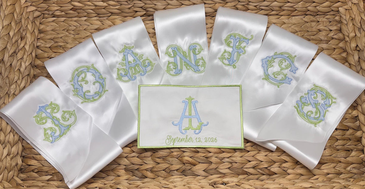 Vintage Vine Satin Bouquet Sash