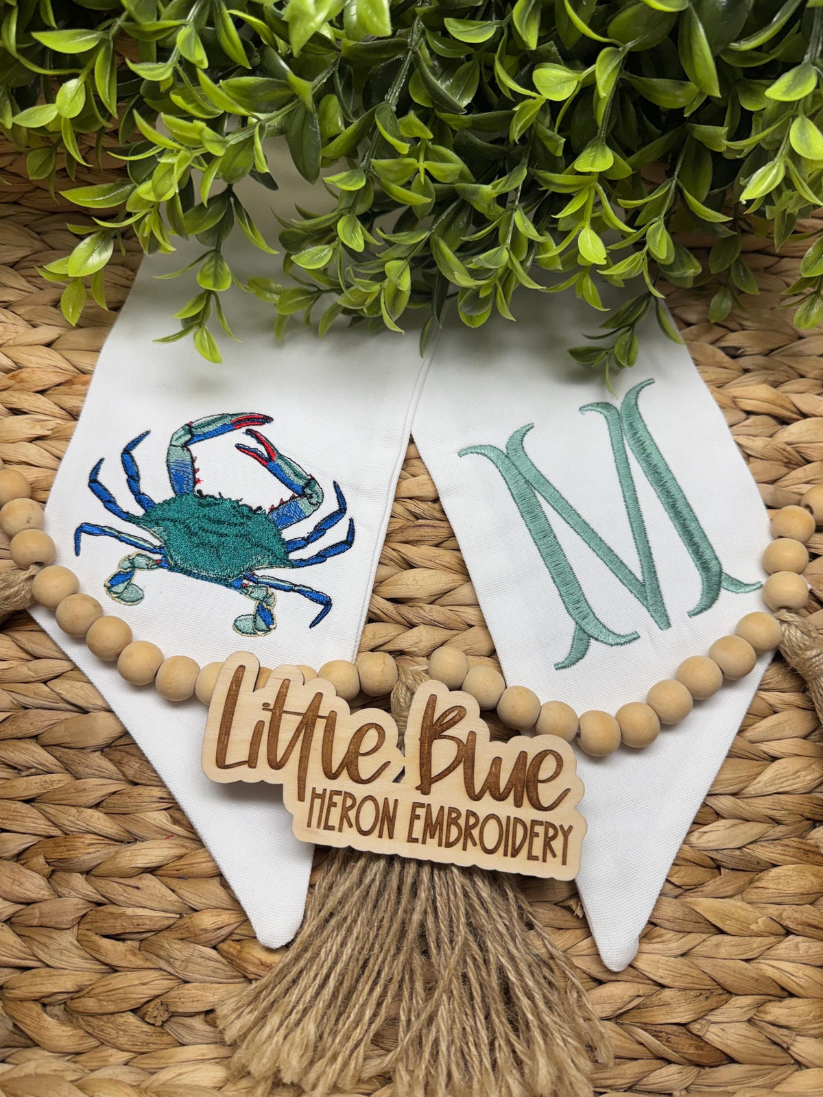 Heron and Crab Wreath Sashes