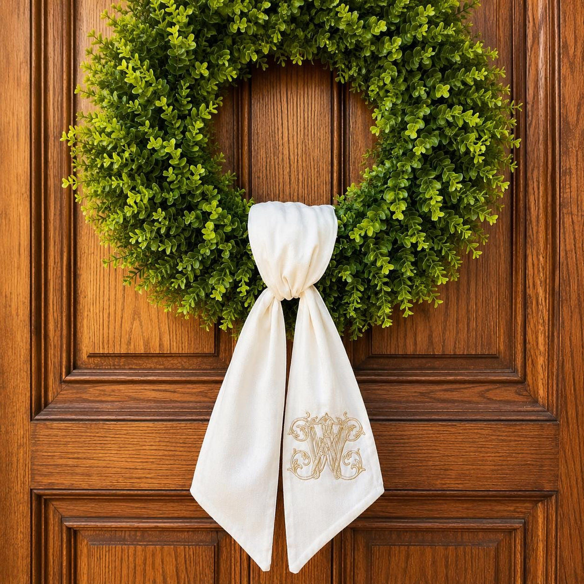 Wedding Monogram Wreath Sash