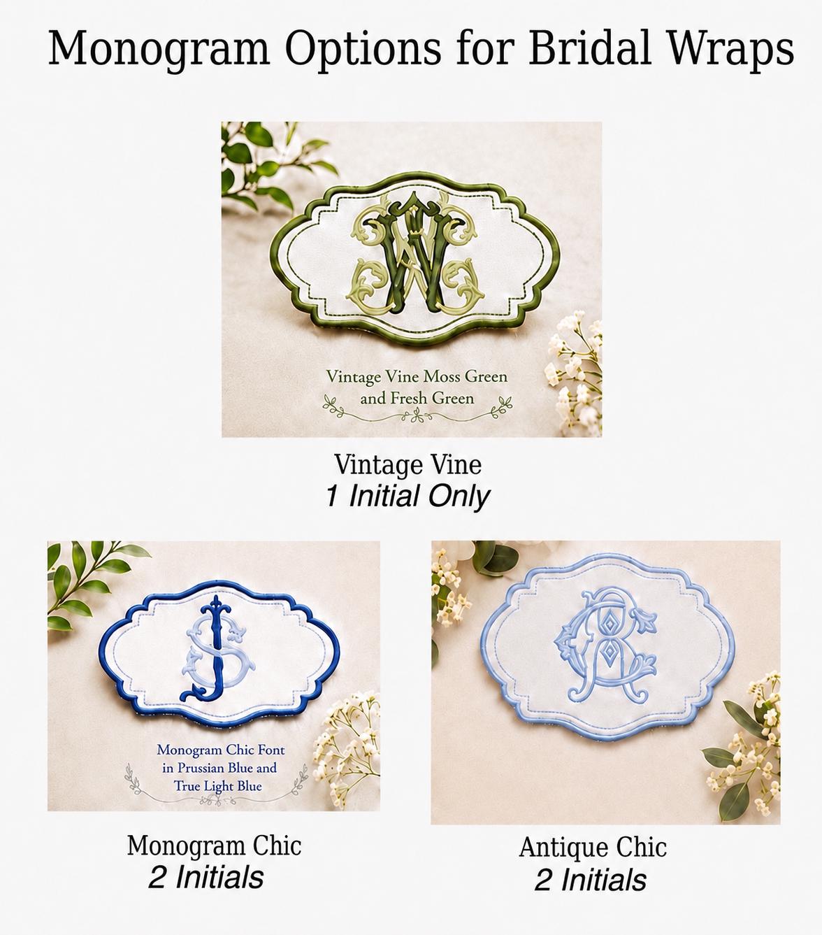 Monogrammed Wedding Bouquet Wrap