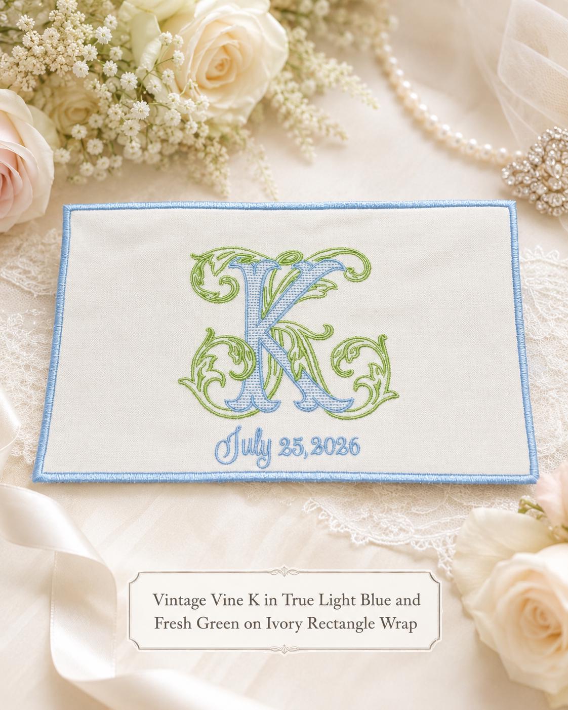 Monogrammed Wedding Bouquet Wrap