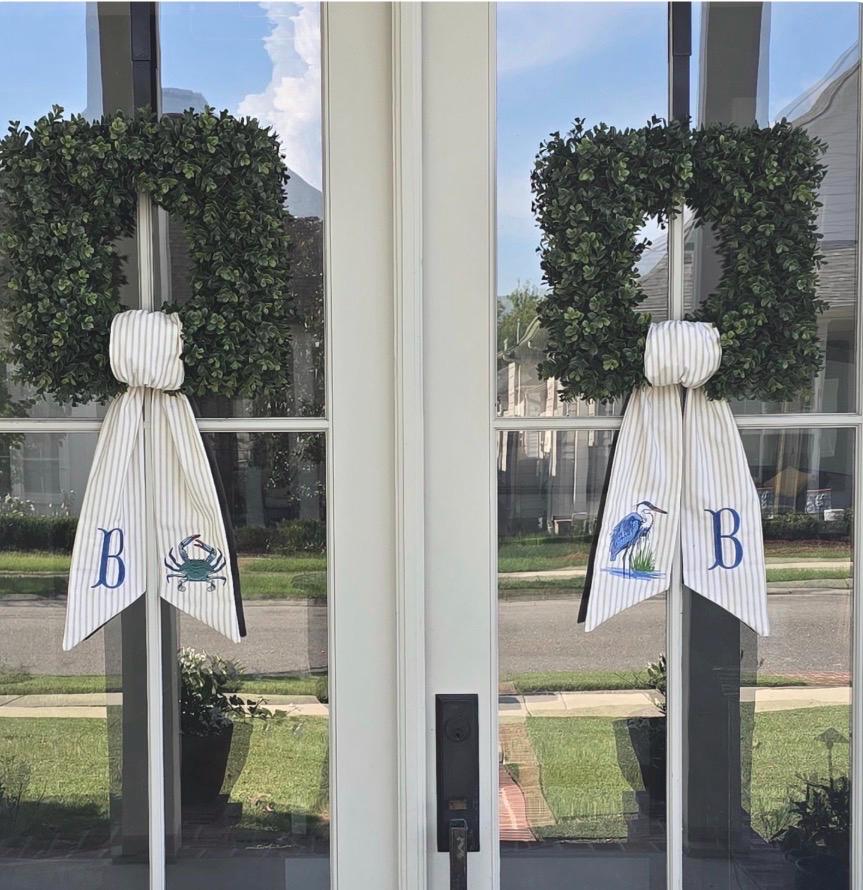 Heron and Crab Wreath Sashes