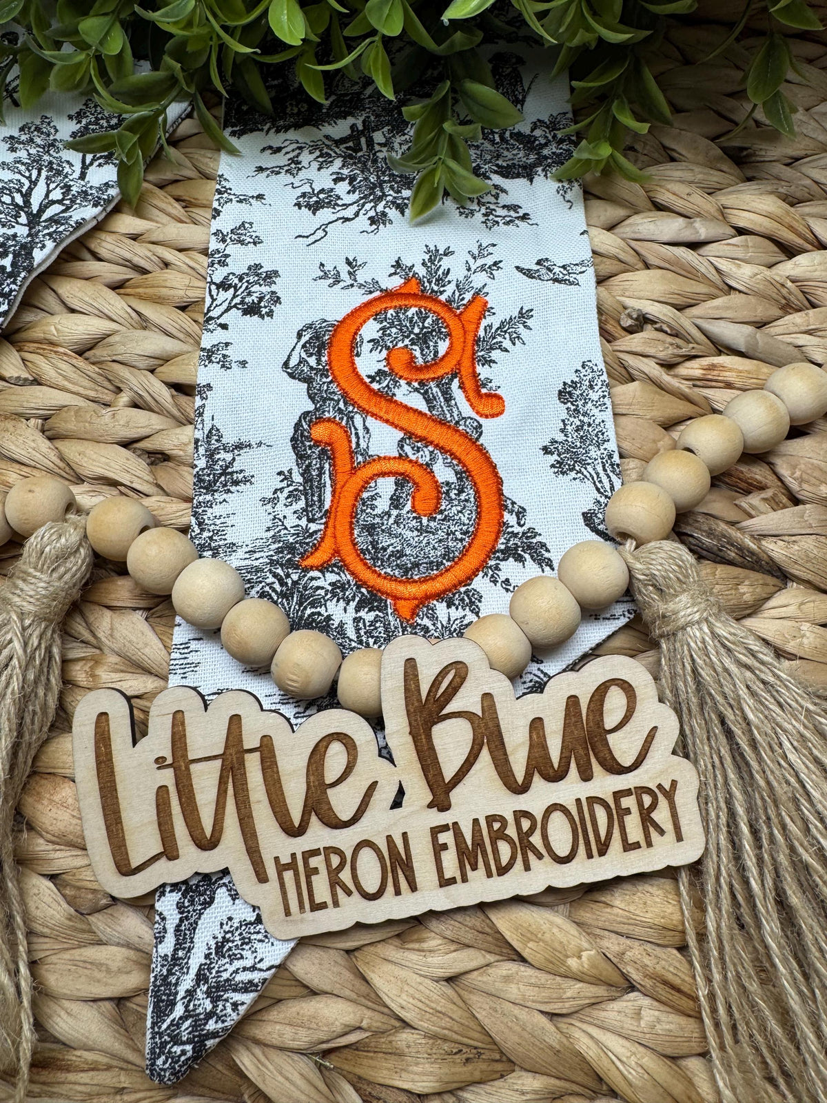 Black Toile Fall Pumpkin Wreath Sash