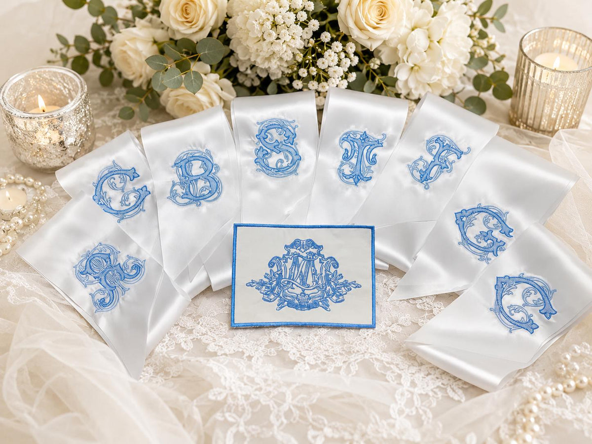 Vintage Vine Satin Bouquet Sash