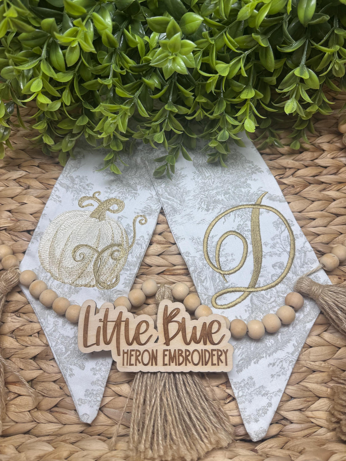 Fall White Pumpkin Wreath Sash