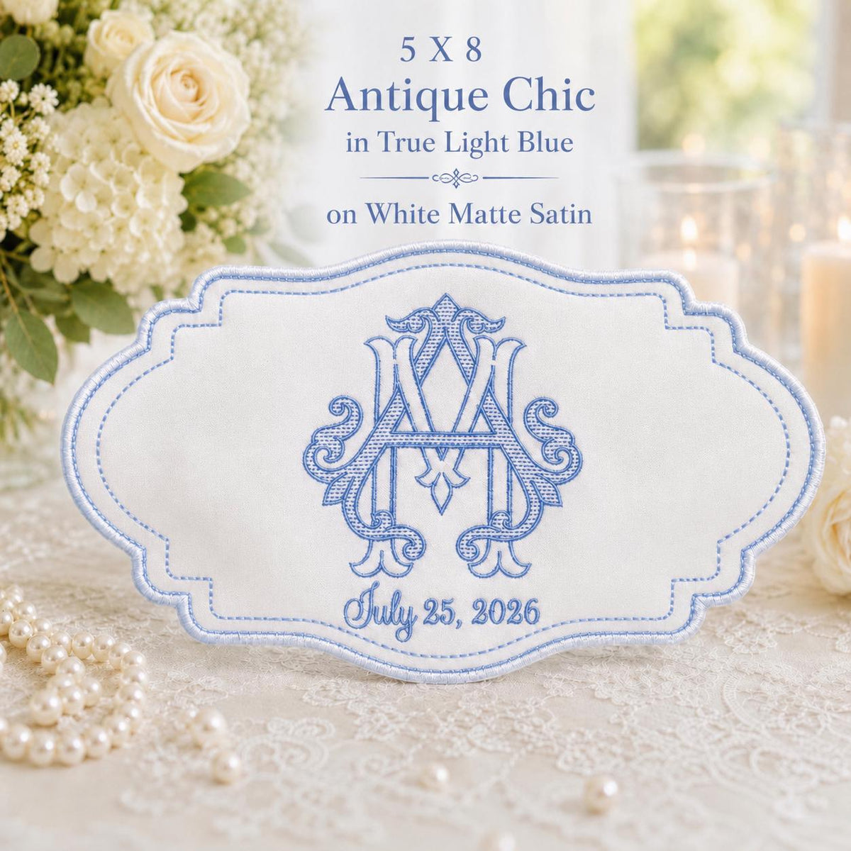 Monogrammed Wedding Bouquet Wrap