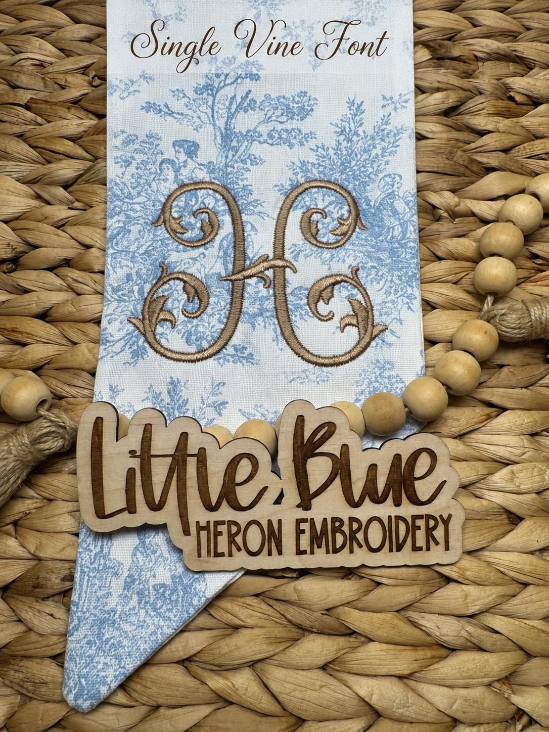 Blue Toile Pumpkin Wreath Sash