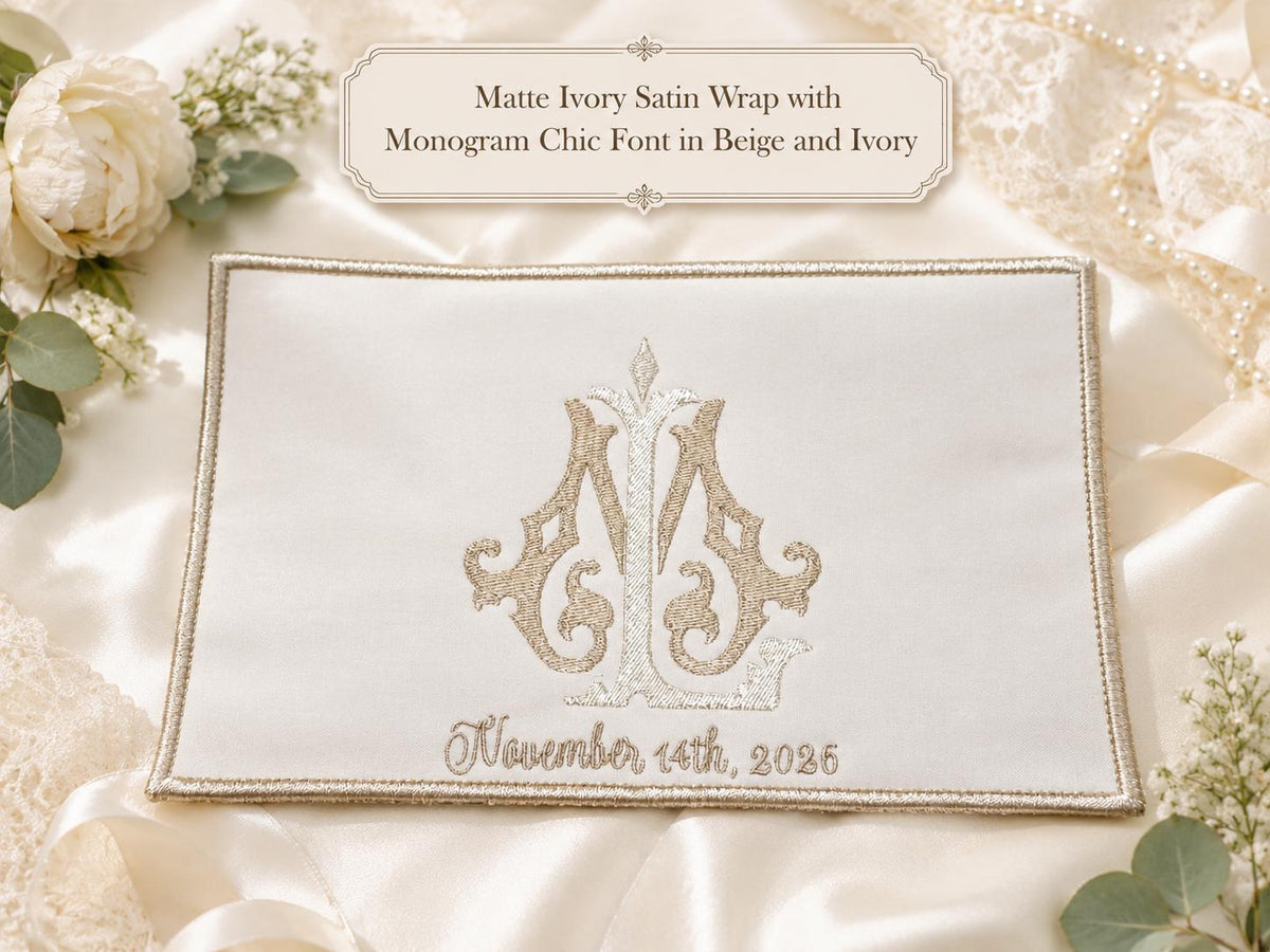 Monogrammed Wedding Bouquet Wrap