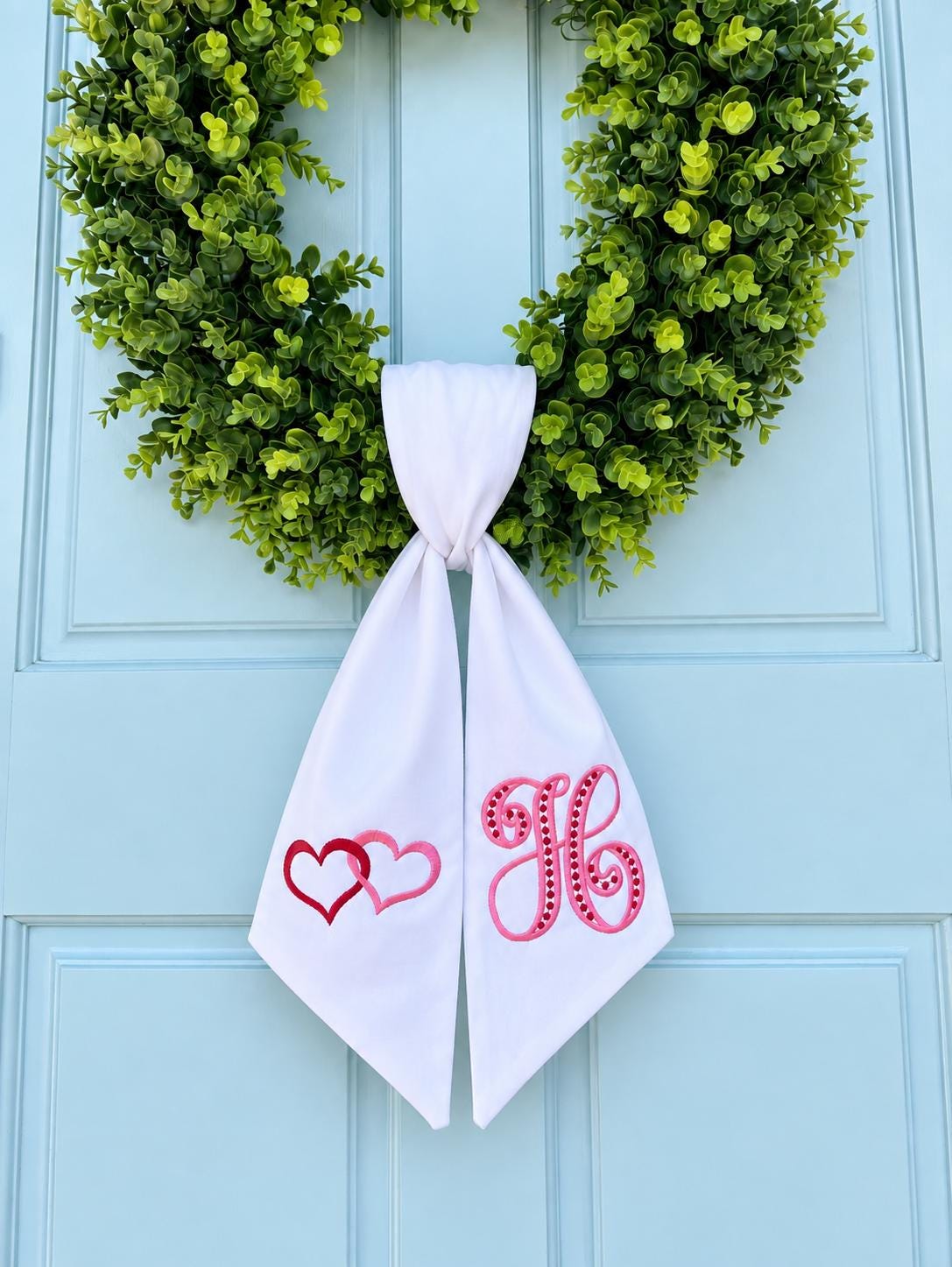 Pink and Red Valentine Wreath Sash