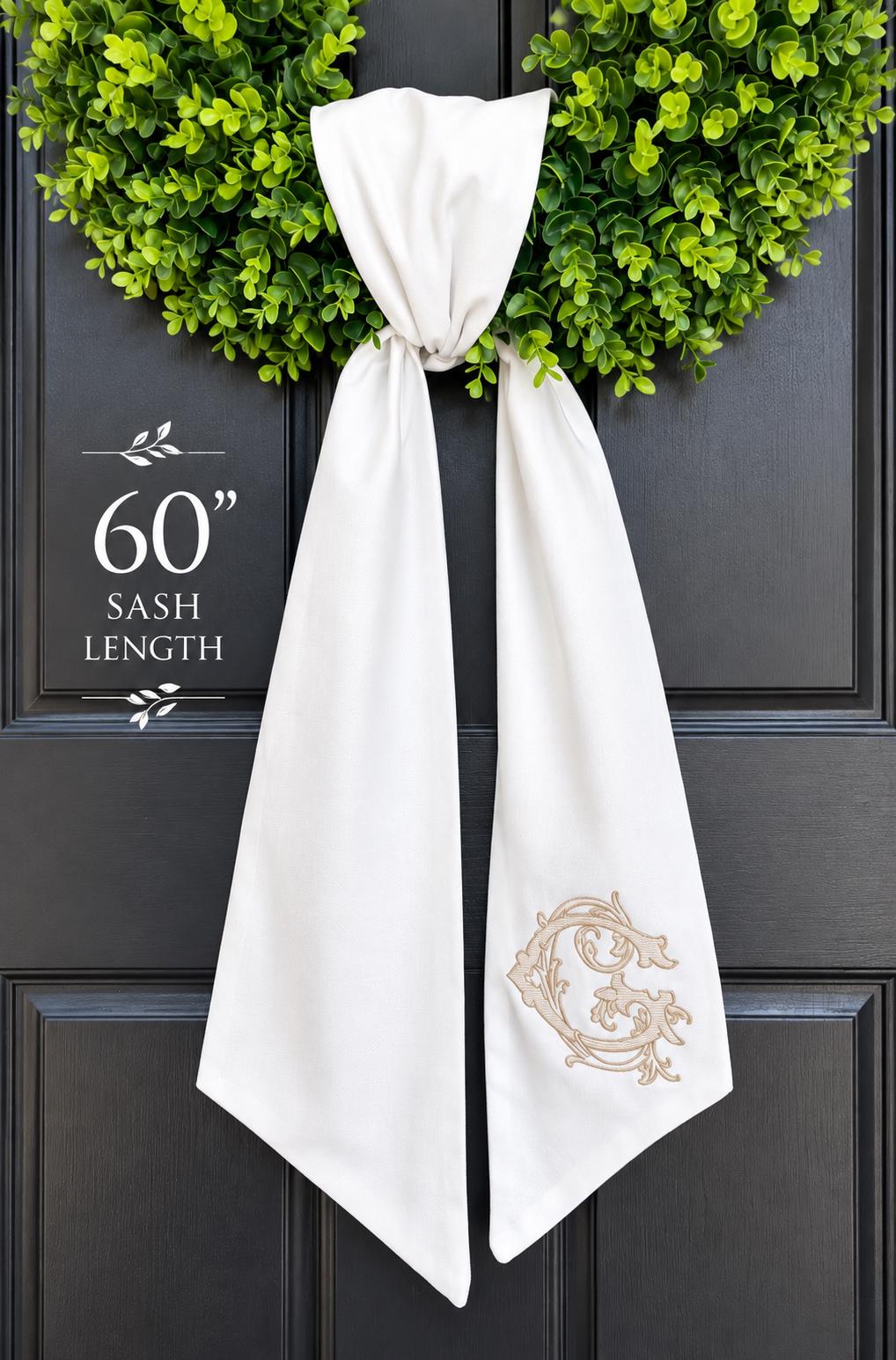 Double Door Wedding Wreath Sashes