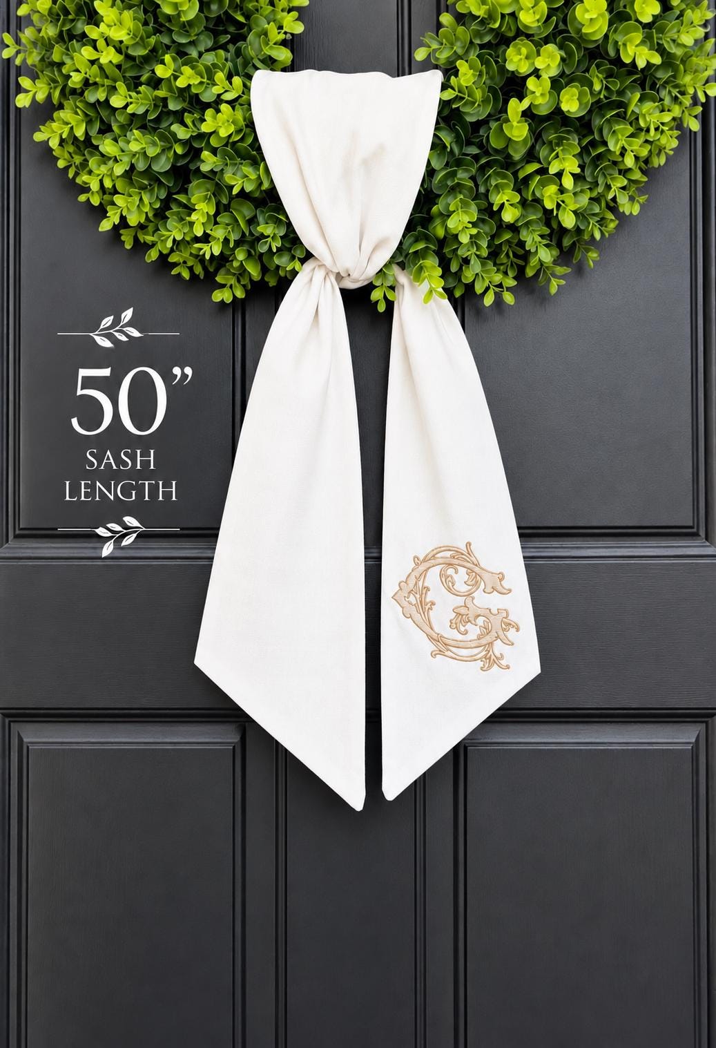 Double Door Wedding Wreath Sashes