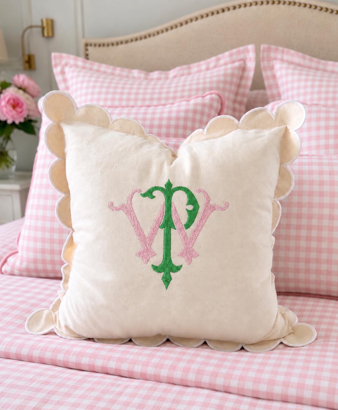 Personalized Gift for Bride and Groom | Custom Interlocking Font Monogrammed Pillow Cover, Bride Groom Initials Gift - image 7