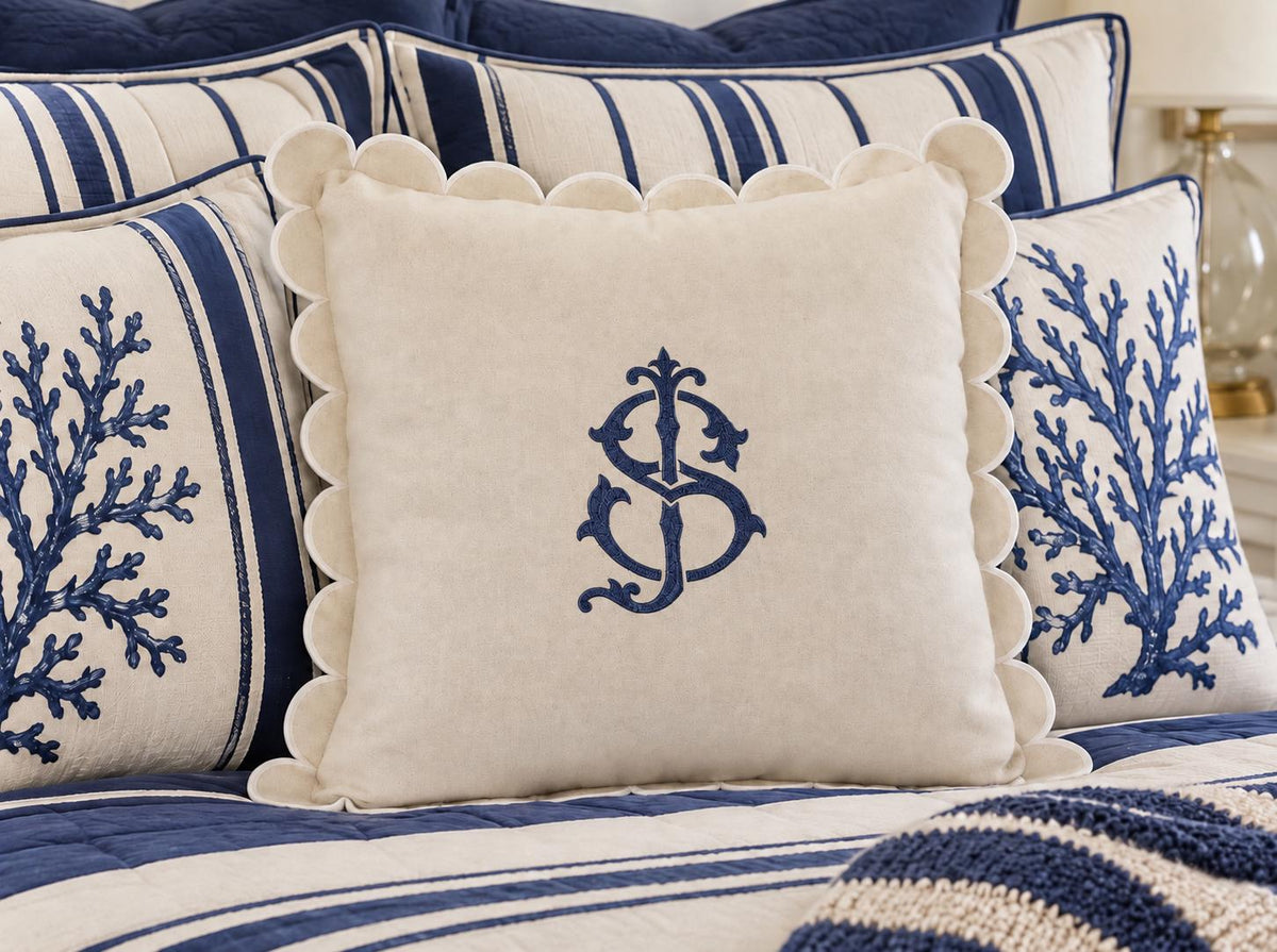 Personalized Gift for Bride and Groom | Custom Interlocking Font Monogrammed Pillow Cover, Bride Groom Initials Gift - image 1