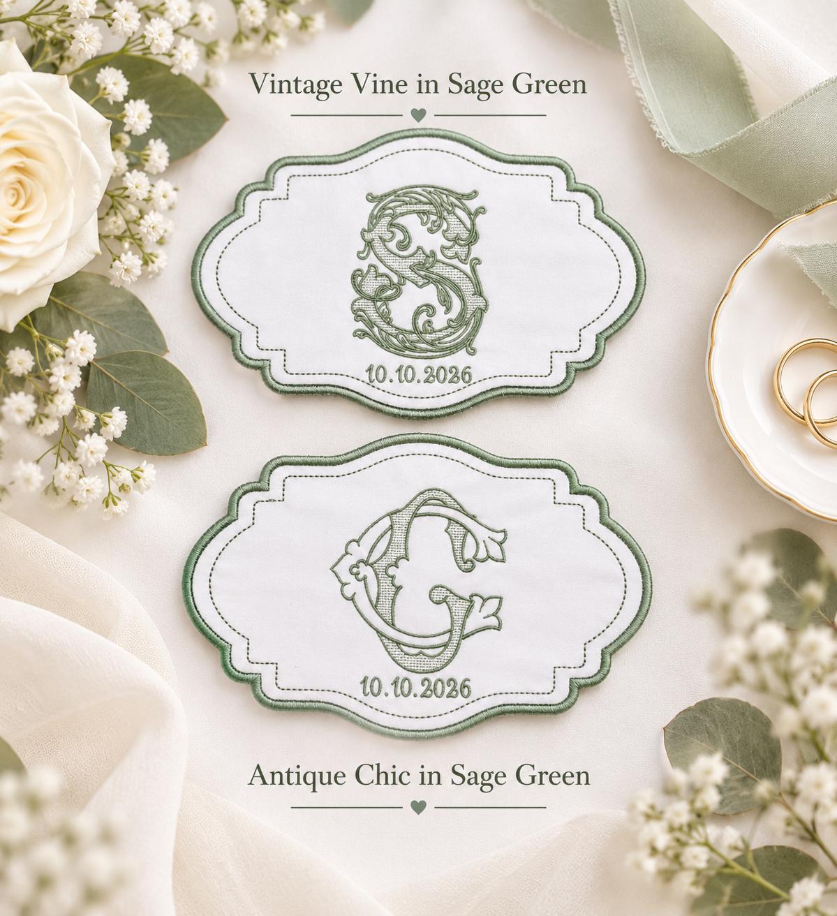 Monogrammed Wedding Bouquet Wrap
