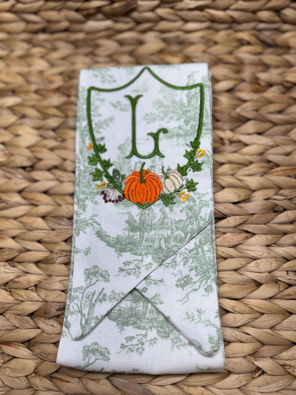 Fall Pumpkin Crest Wreath Sash
