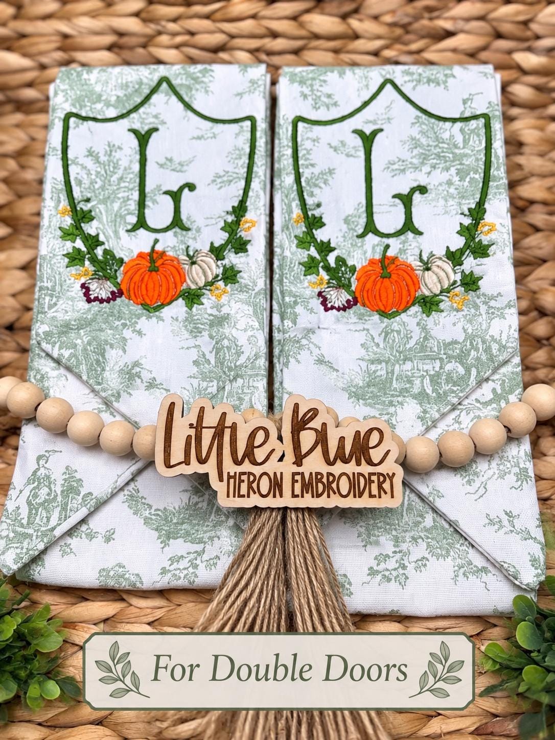 Fall Pumpkin Crest Wreath Sash