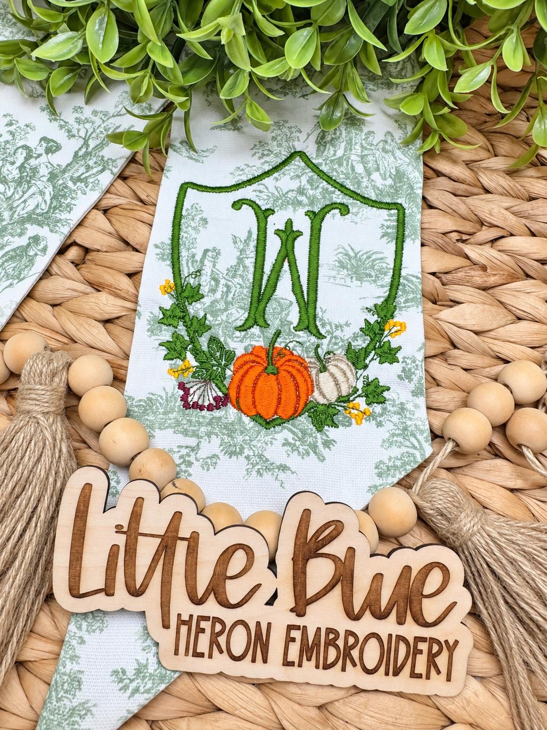 Fall Pumpkin Crest Wreath Sash