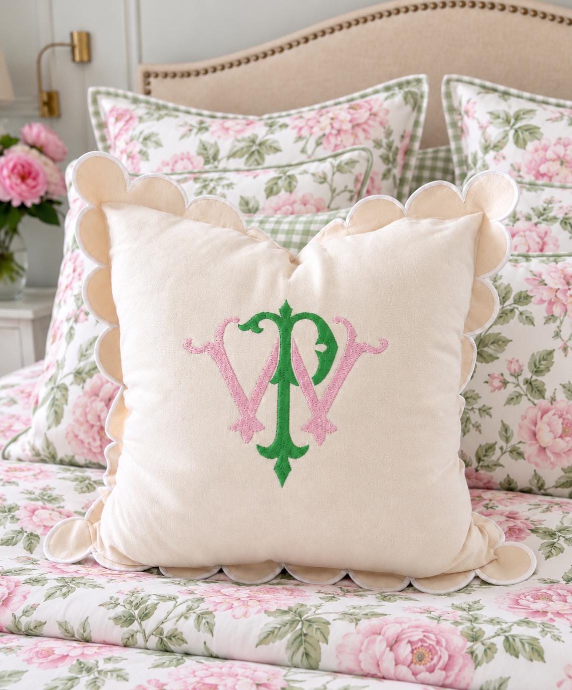 Personalized Gift for Bride and Groom | Custom Interlocking Font Monogrammed Pillow Cover, Bride Groom Initials Gift - image 2