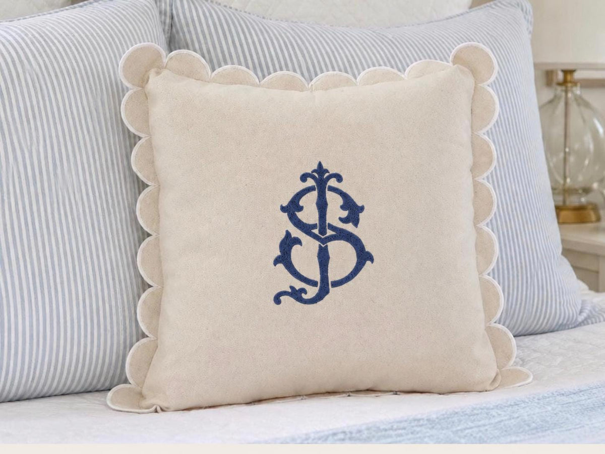 Personalized Gift for Bride and Groom | Custom Interlocking Font Monogrammed Pillow Cover, Bride Groom Initials Gift - image 8