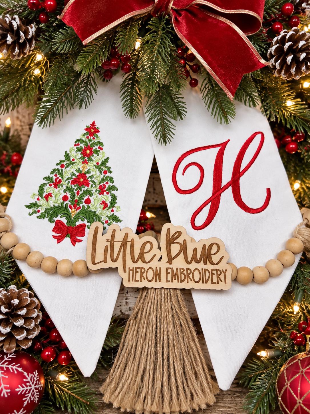Christmas Tree Wreath Sash